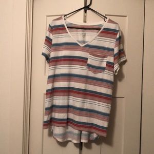 Striped V Neck Shirt